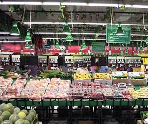 과일 & 야채 슈퍼마켓을 위한 아주 밝은 지도된 신선한 빛